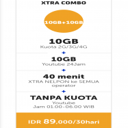 10GB + 10GB YouTube + 30mnt Tlp