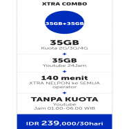 35GB + 35GB YouTube + 90mnt Tlp